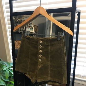 Olive Corduroy Shorts